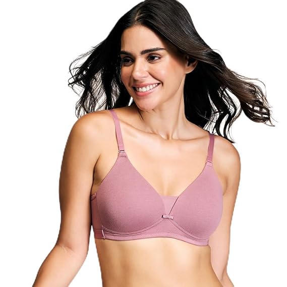 NYKD Women’s Cotton Lightly Padded Seamless Wire-Free Everyday T-Shirt Bra 3/4th Coverage, Daily Use – NYB003